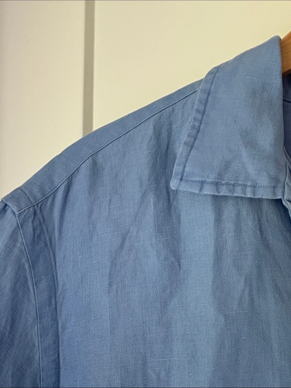 Vtg Polo by Ralph Lauren Light Blue linen blend Button-Down Shirt